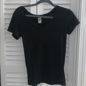 PINK Black V-Neck Tee